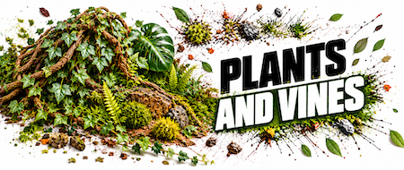 Model plants and vines for dioramas, miniature bases and gaming terrain